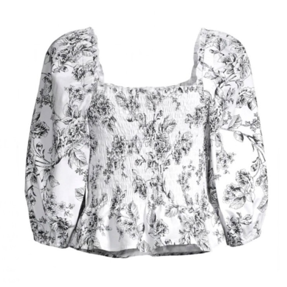 NWT RACHEL PARCELL Printed Smocked Top Size: 12